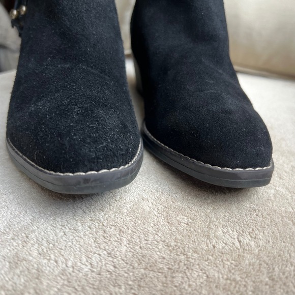 White Mountain Havana Women 9M Black Suede Beaded Tassel Ankle Booties Western - Picture 8 of 15